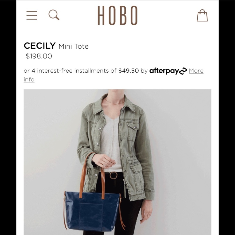 HOBO Cecily blue leather tote